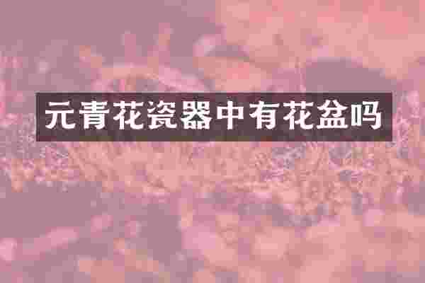 元青花瓷器中有花盆吗