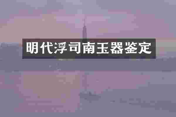 明代浮司南玉器鉴定