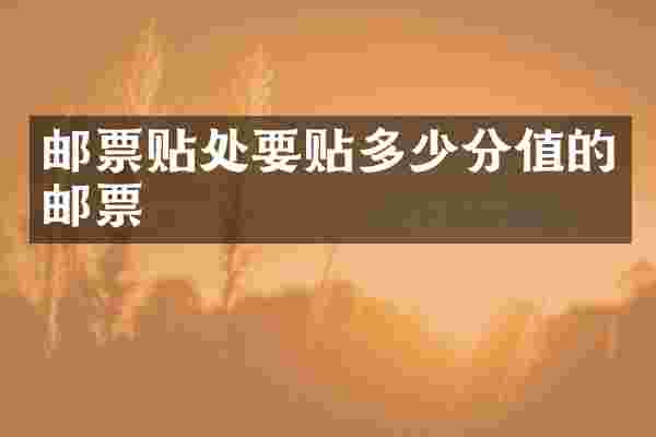 邮票贴处要贴多少分值的邮票