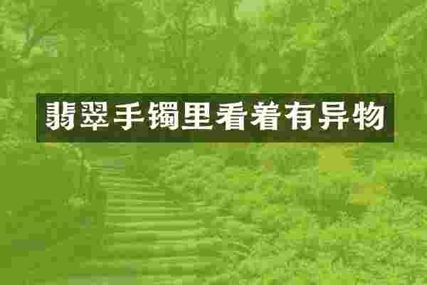 翡翠手镯里看着有异物