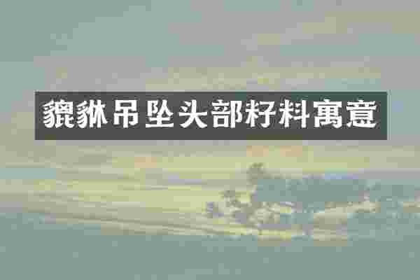 貔貅吊坠头部籽料寓意