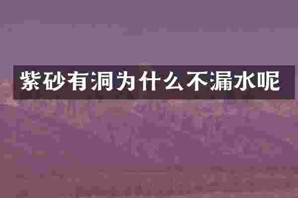 紫砂有洞为什么不漏水呢