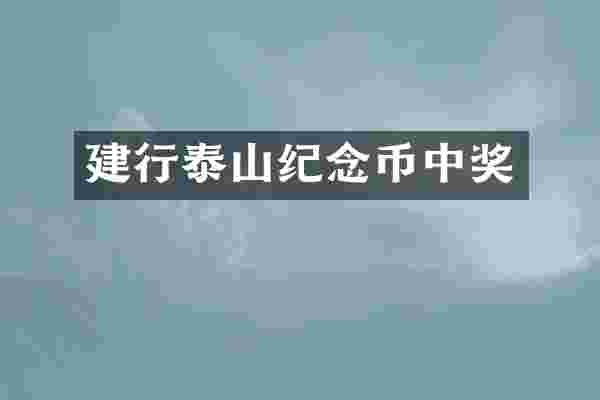 建行泰山纪念币中奖
