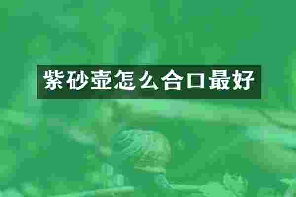 紫砂壶怎么合口最好