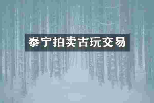 泰宁拍卖古玩交易