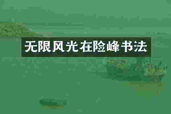 无限风光在险峰书法