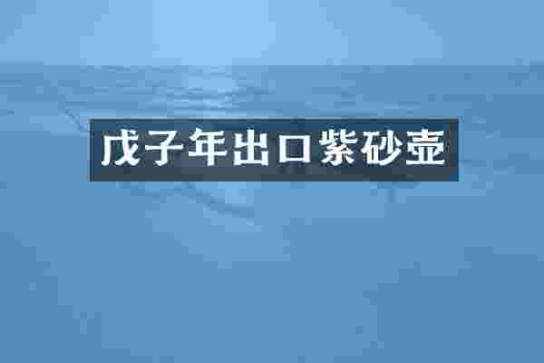 戊子年出口紫砂壶