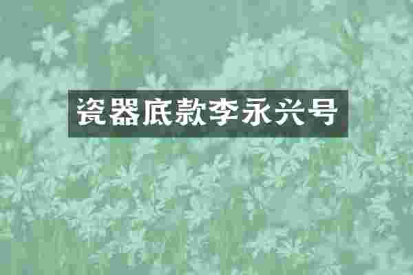 瓷器底款李永兴号