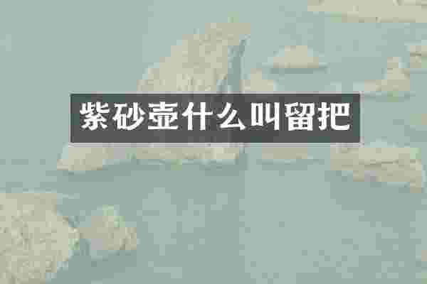 紫砂壶什么叫留把