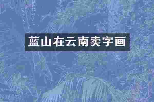蓝山在云南卖字画