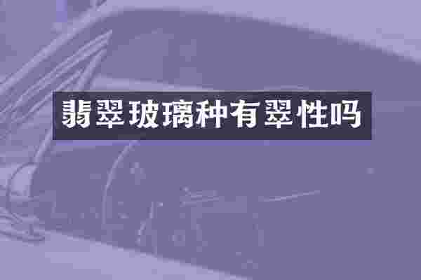 翡翠玻璃种有翠性吗
