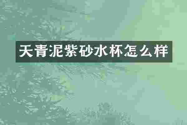 天青泥紫砂水杯怎么样
