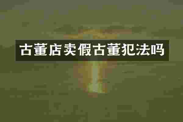 古董店卖假古董犯法吗