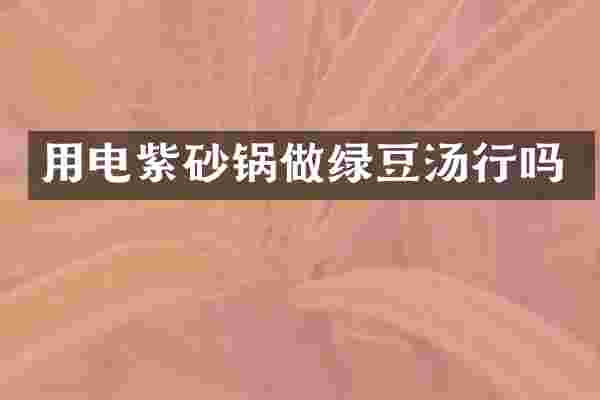 用电紫砂锅做绿豆汤行吗