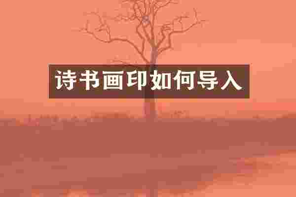 诗书画印如何导入