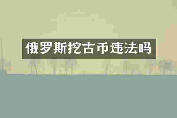 俄罗斯挖古币违法吗