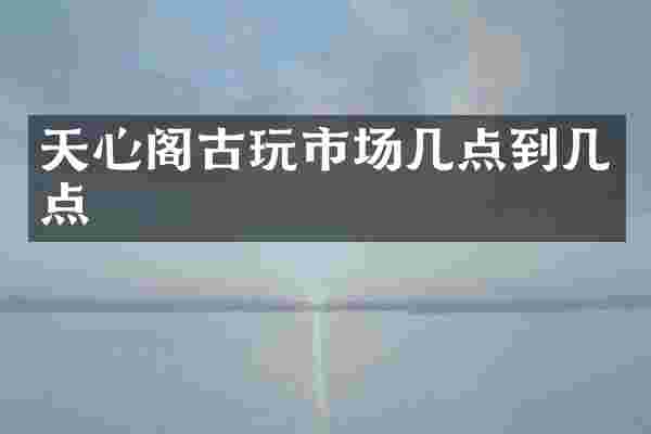 天心阁古玩市场几点到几点