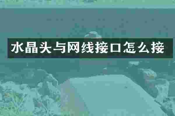 水晶头与网线接口怎么接