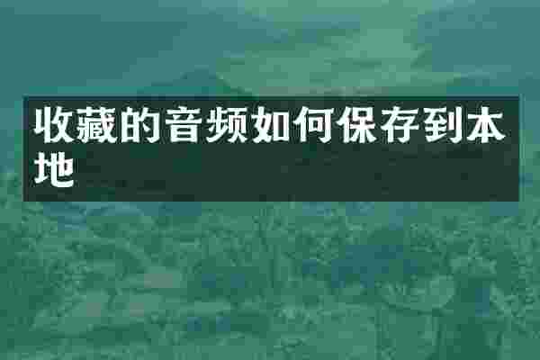 收藏的音频如何保存到本地