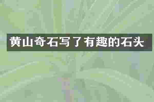 黄山奇石写了有趣的石头