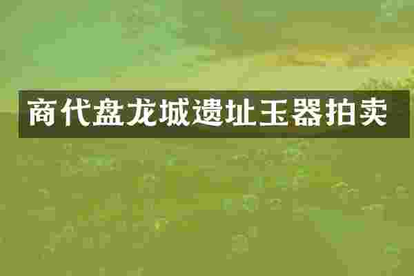 商代盘龙城遗址玉器拍卖