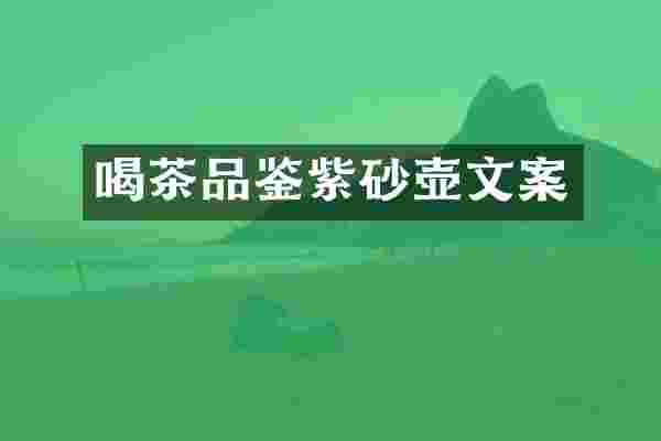 喝茶品鉴紫砂壶文案