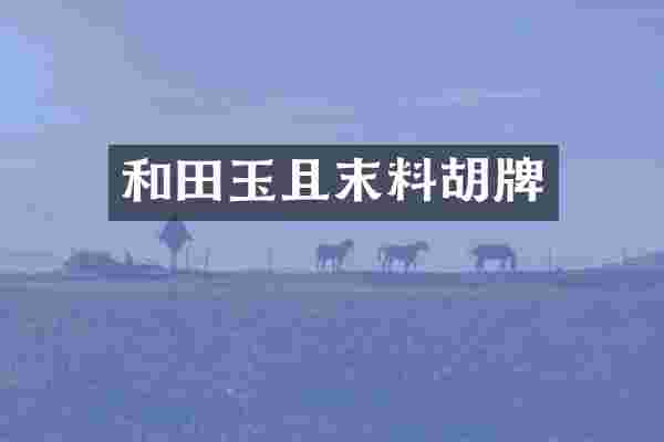 和田玉且末料胡牌
