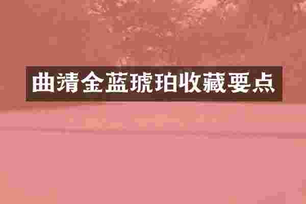 曲靖金蓝琥珀收藏要点