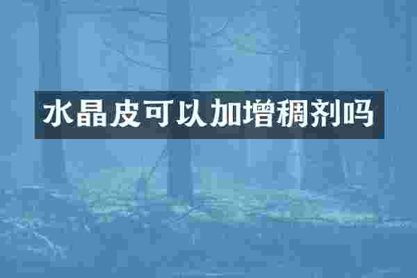 水晶皮可以加增稠剂吗