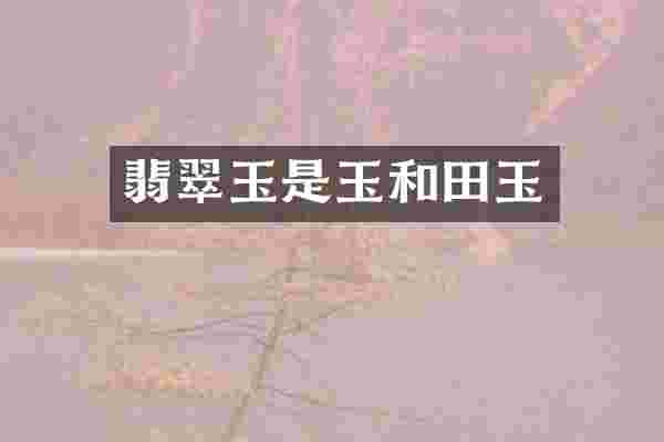 翡翠玉是玉和田玉