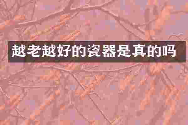 越老越好的瓷器是真的吗