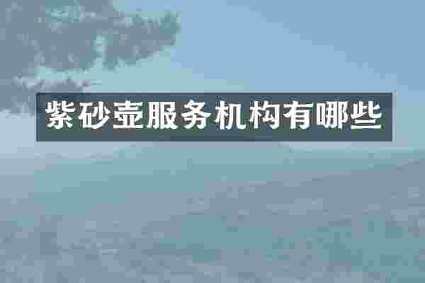 紫砂壶服务机构有哪些