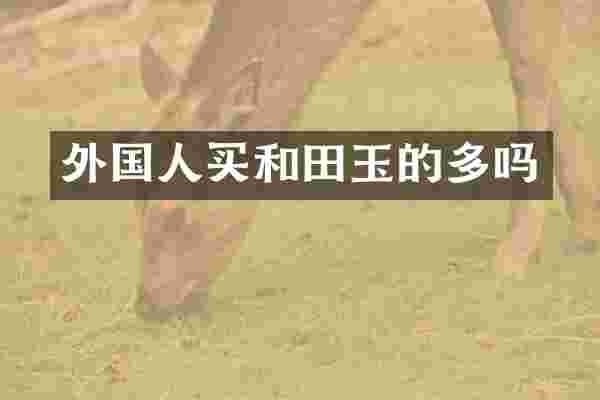 外国人买和田玉的多吗
