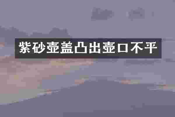 紫砂壶盖凸出壶口不平