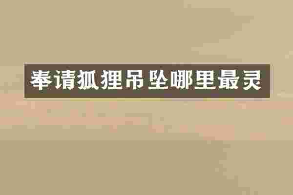 奉请狐狸吊坠哪里最灵
