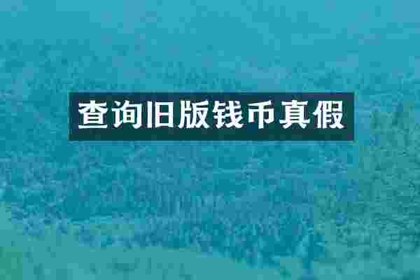 查询旧版钱币真假