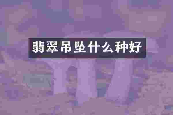 翡翠吊坠什么种好