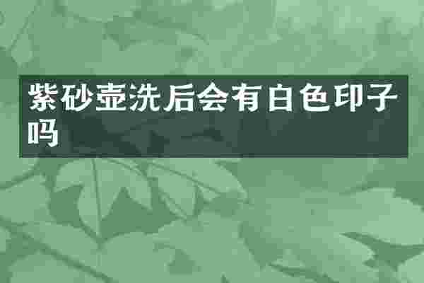 紫砂壶洗后会有白色印子吗