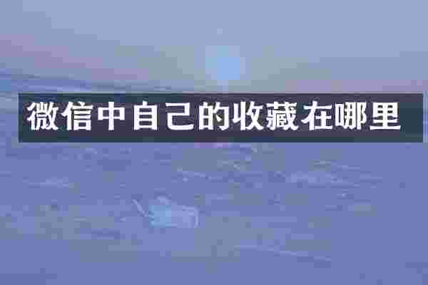 微信中自己的收藏在哪里