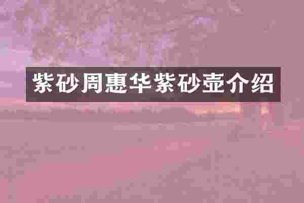 紫砂周惠华紫砂壶介绍