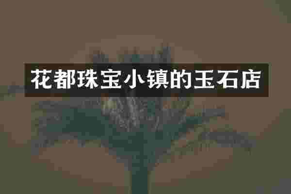 花都珠宝小镇的玉石店