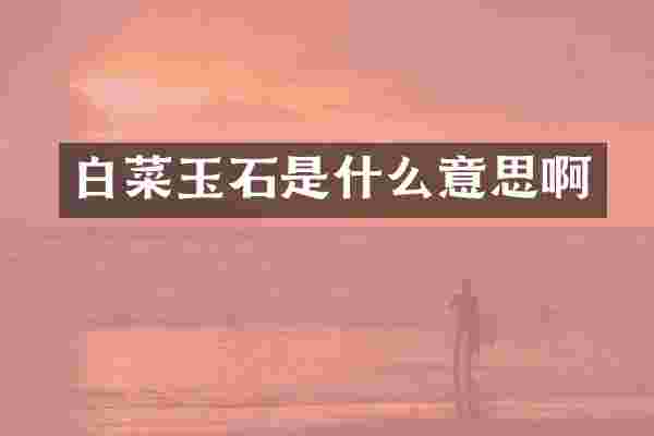 白菜玉石是什么意思啊
