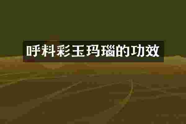 呼料彩玉玛瑙的功效