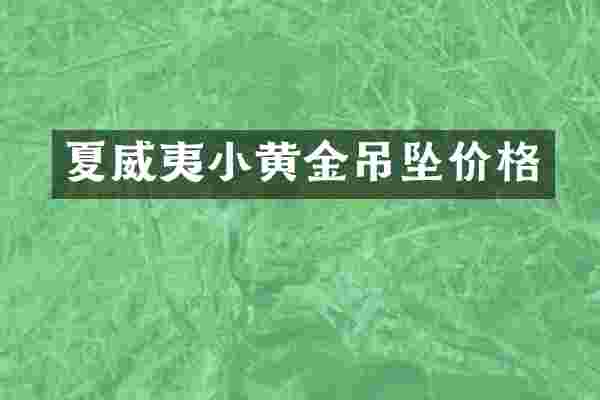 夏威夷小黄金吊坠价格