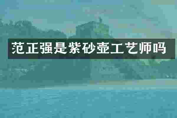 范正强是紫砂壶工艺师吗