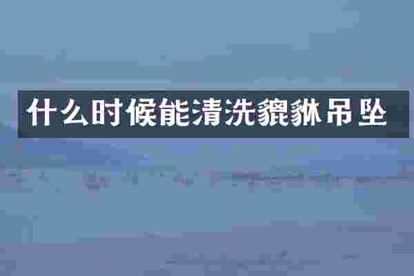 什么时候能清洗貔貅吊坠