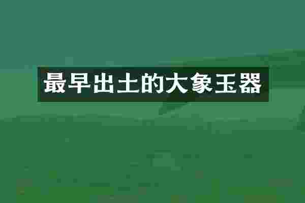 最早出土的大象玉器