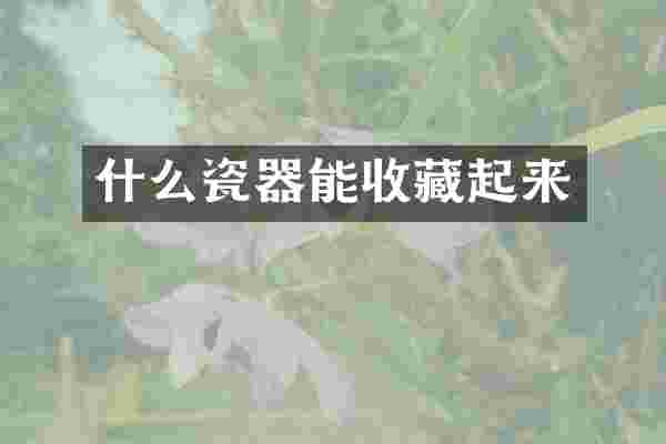什么瓷器能收藏起来