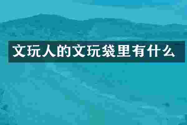 文玩人的文玩袋里有什么