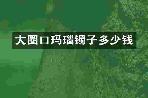 大圈口玛瑙镯子多少钱